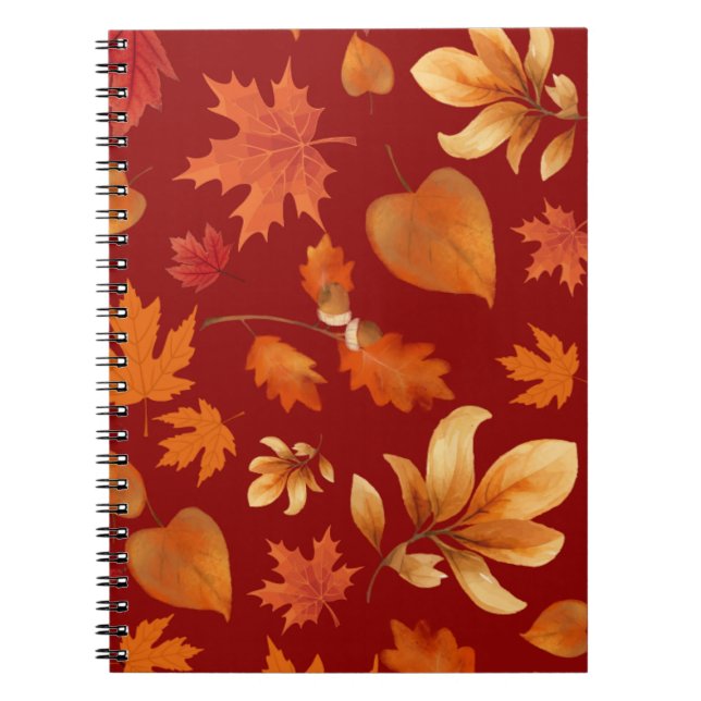 Fall leaves in Autumn colours Notebook (Front)