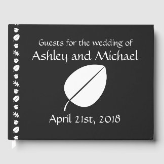 Fall Leaves in Black Guest Book