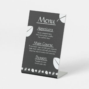 Fall Leaves in Black Pedestal Sign