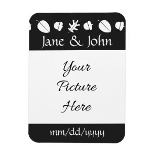 Fall Leaves in Black Save-the-Date Magnet