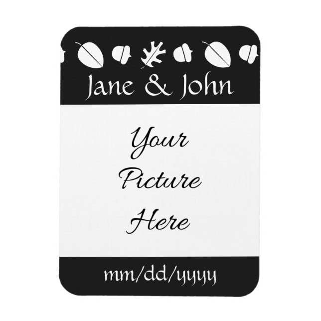 Fall Leaves in Black Save-the-Date Magnet (Vertical)