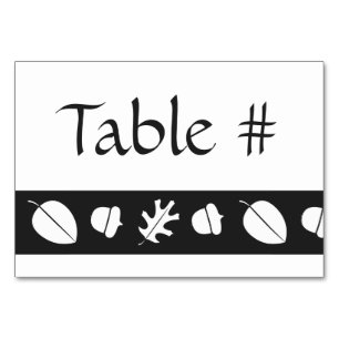 Fall Leaves in Black Table Card