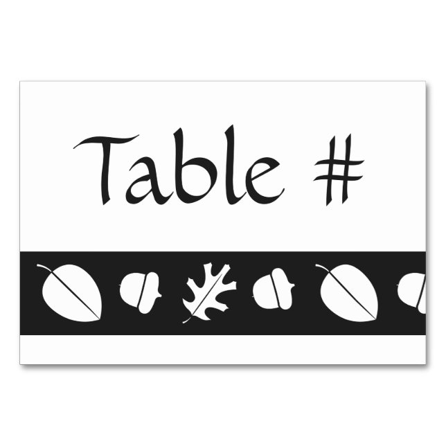 Fall Leaves in Black Table Card (Front)