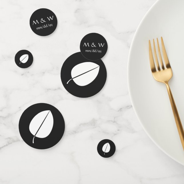 Fall Leaves in Black Table Confetti (Group)