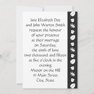 Fall Leaves in Black Wedding Invitation