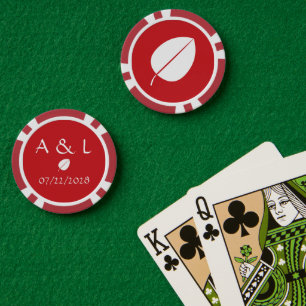 Fall Leaves in Cherry Poker Chips