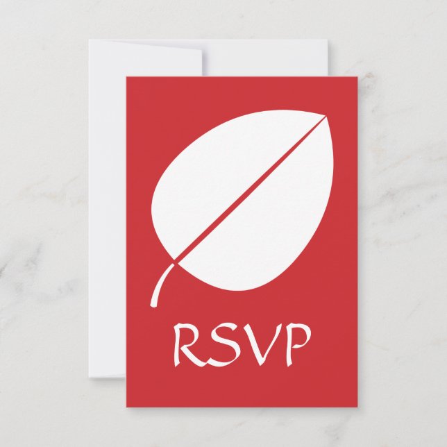 Fall Leaves in Cherry RSVP Card (Front)
