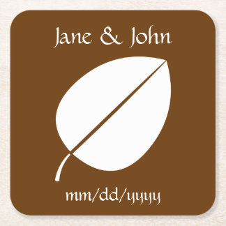 Fall Leaves in Chocolate Paper Coaster