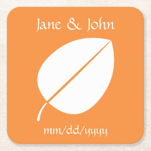 Fall Leaves in Orange Paper Coaster