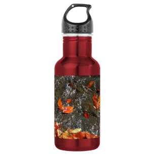 Fall Leaves in Waterfall I Autumn Photography 532 Ml Water Bottle