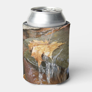 Fall Leaves in Waterfall II Autumn Photography Can Cooler