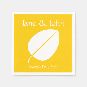 Fall Leaves in Yellow Napkins