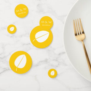 Fall Leaves in Yellow Table Confetti