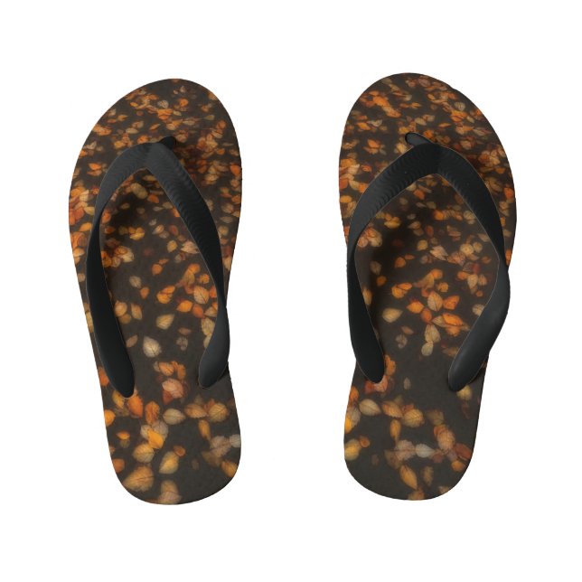 fall leaves  kid's jandals (Footbed)