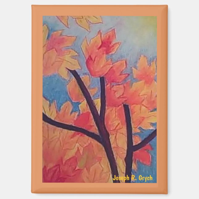 Fall Leaves Kitchen Magnet (Front)
