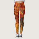 Fall Leaves Leggings Orange Red Woodsy Scene<br><div class="desc">Leggings covered in beautiful fall leaves in the woods.</div>