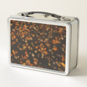 fall leaves metal lunch box
