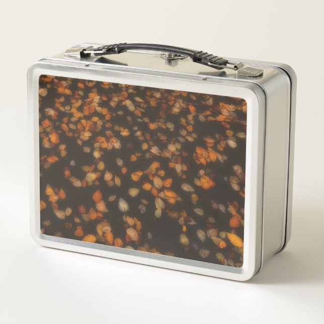 fall leaves  metal lunch box (Back)
