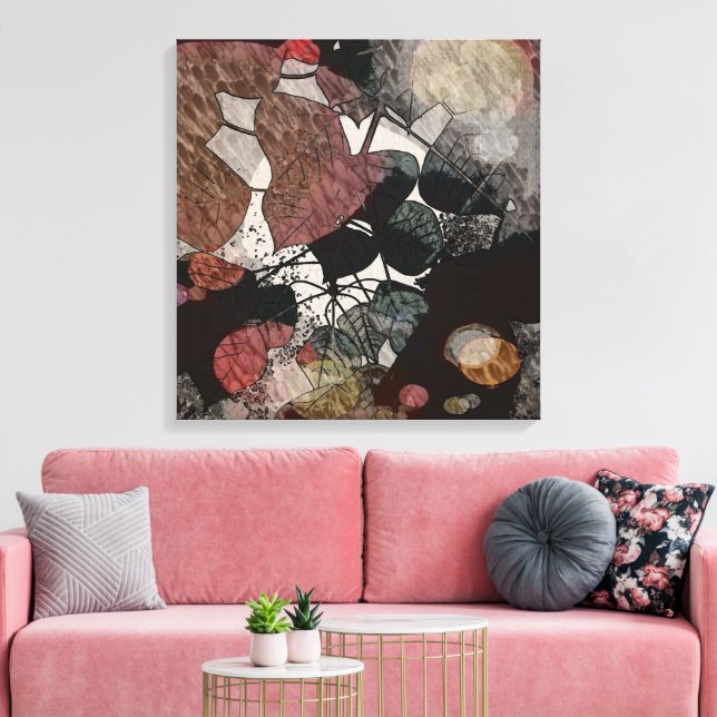 Fall Leaves Modern Art Canvas Print (Insitu(LivingRoom))