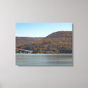 Fall Leaves, Mountains at Nickajack Lake Tennessee Canvas Print