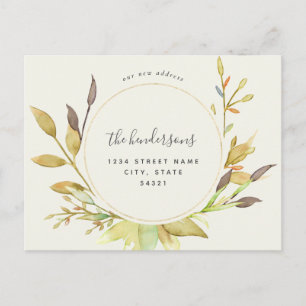 Fall Leaves New House Announcement Postcard