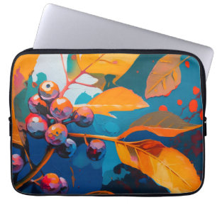 Fall leaves oil painted. Abstract autumn foliage Laptop Sleeve