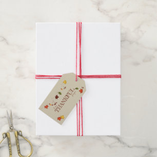 Fall Leaves on Clothesline Gift Tags