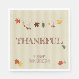 Fall Leaves on Clothesline Napkin