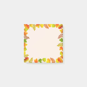Fall Leaves on Light Beige Post-it Notes