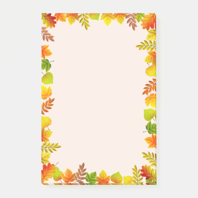 Fall Leaves on Light Beige Things To Do Post-it Notes (Front)