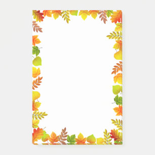 Fall Leaves on White Things To Do Post-it Notes