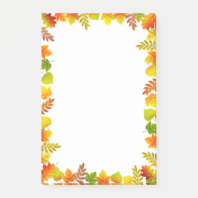 Fall Leaves on White Things To Do Post-it Notes (Front)