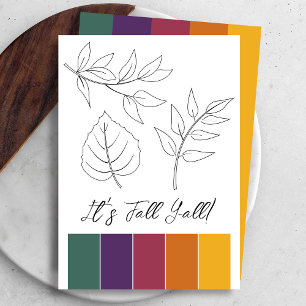 Fall Leaves Outline Cards with Colour Matching