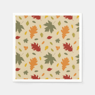 Fall Leaves Paper Napkins, Autumn Harvest Party Napkin