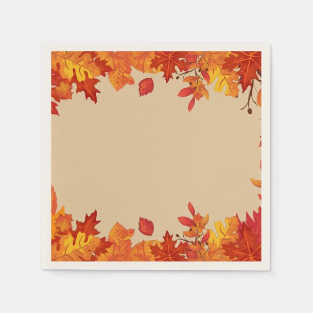 Fall Leaves Paper Napkins Set of 50+ (Front)