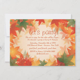 Fall Leaves Party Invitation