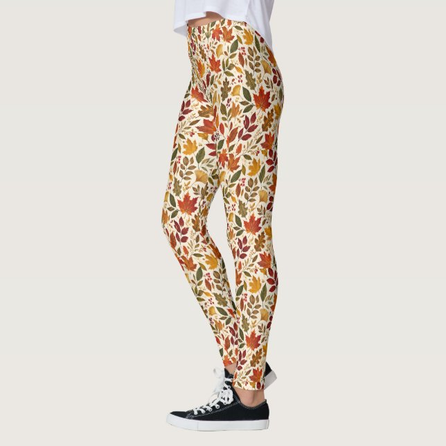 Fall Leaves Pattern Leggings (Left)