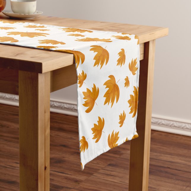 Fall Leaves Pattern Thanksgiving Dinner  Short Table Runner (In Situ)