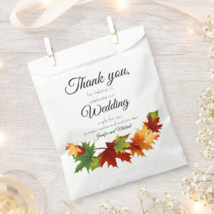 Fall Leaves Personalise Names & Text Cookie & Tea Favour Bags