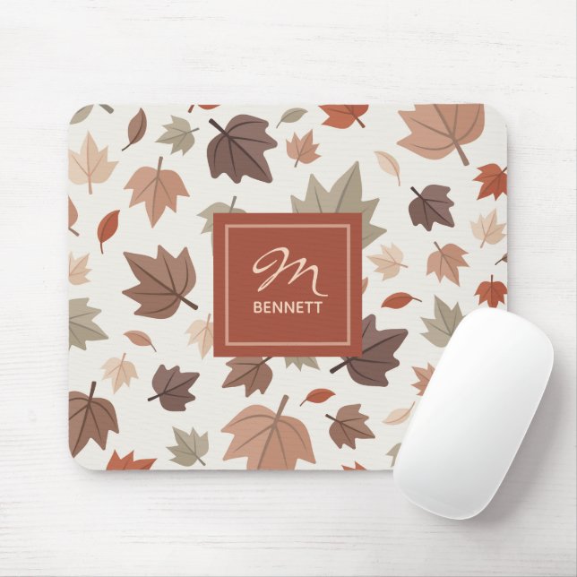 Fall Leaves Personalised Family Name Mouse Pad (With Mouse)
