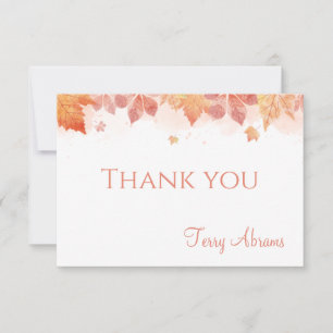 Fall Leaves Personalised Stationery Thank You Card