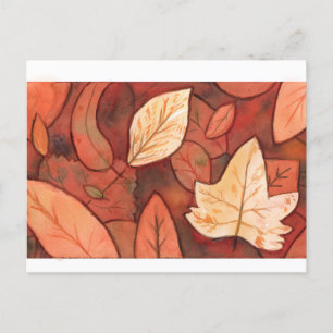fall leaves postcard