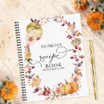 Fall Leaves Pumpkin Bridal Shower Recipe Book<br><div class="desc">Lovely autumn leaves watercolor,  pumpkin fall-themed bridal shower recipe book. Easy to personalise with your details. Please get in touch with me via chat if you have questions about the artwork or need customisation. PLEASE NOTE: For assistance on orders,  shipping,  product information,  etc.,  contact Zazzle Customer Care directly.</div>