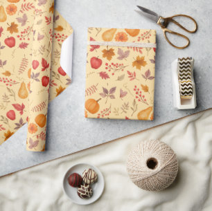 Fall Leaves, Pumpkins & Cosy Seasonal Designs - Wrapping Paper