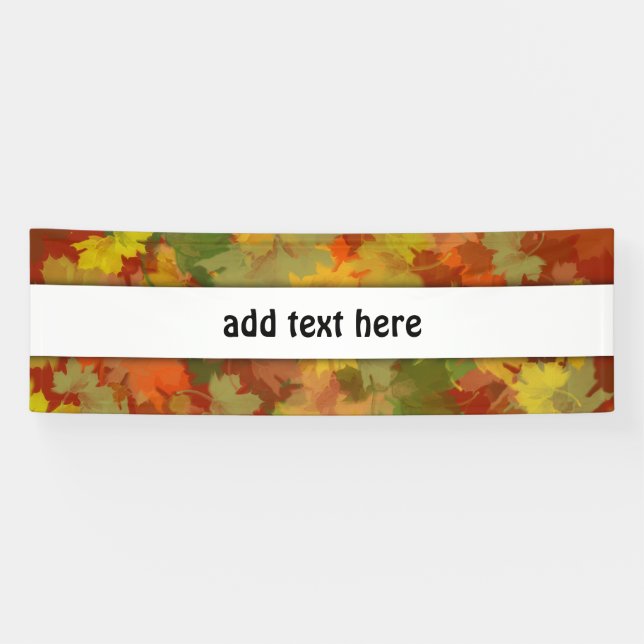 Fall Leaves - Red Background Banner (Horizontal)
