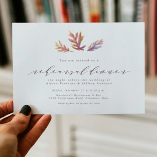 Fall leaves rehearsal dinner invitation
