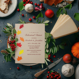 Fall Leaves Rehearsal Dinner Invitation