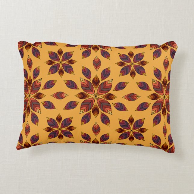 Fall Leaves Rosette Decorative Cushion (Back)