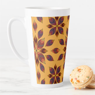 Fall Leaves Rosette Latte Mug