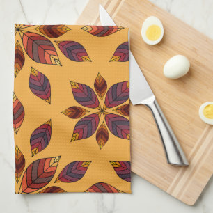 Fall Leaves Rosette Tea Towel